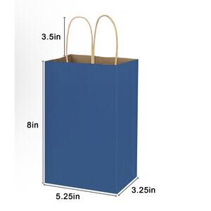 12pcs Small Gift Bag Blue Kraft Paper